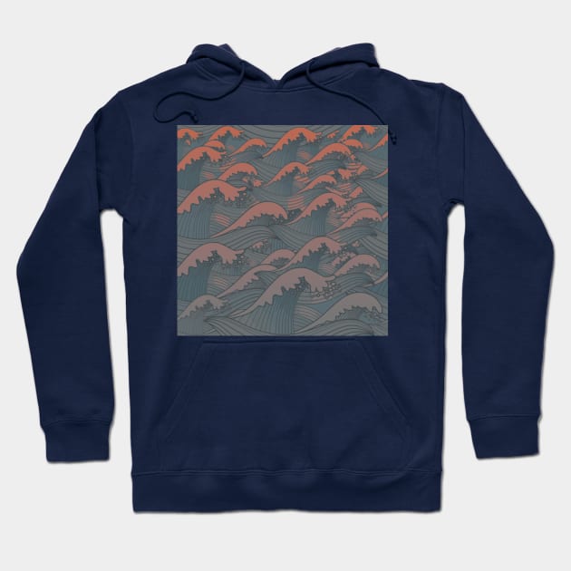 Sunset waves Hoodie by Mosaicblues